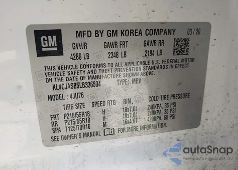 2020 Buick Encore Fwd Preferred from USA, damaged, VIN KL4CJASB5LB336504